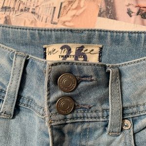 Free People High Rise Raw Hem Skinny Jeans
